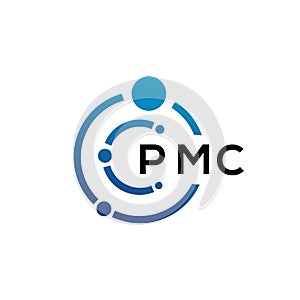 PMC letter technology logo design on white background. PMC creative initials letter IT logo concept. PMC letter design photo