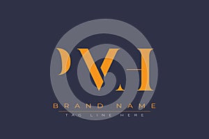 PMH abstract letter logo design