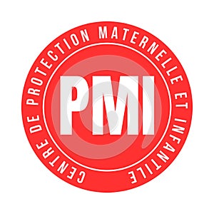 PMI maternal and child protection symbol icon called protection maternelle et infantile in French language