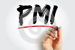 PMI Purchasing Managers\' Index - economic indicators derived from monthly surveys of private sector companies, acronym text