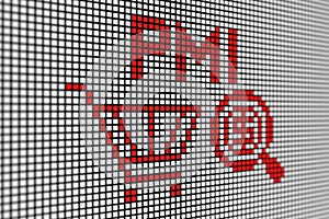 PMI text scoreboard blurred background photo