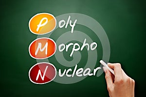 PMN - PolyMorphoNuclear acronym, concept on blackboard