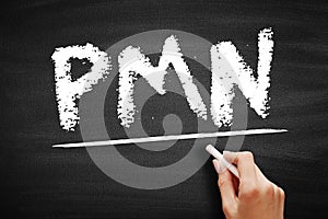 PMN - PolyMorphoNuclear acronym, concept on blackboard