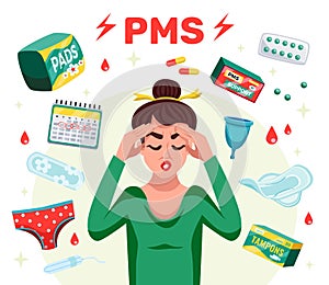 Pms Woman Illustration