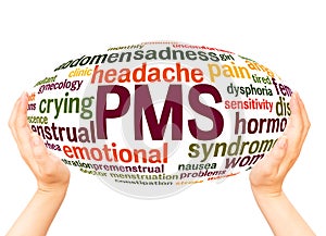 PMS word cloud hand sphere concept