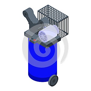 Pneumatic air compressor icon, isometric style