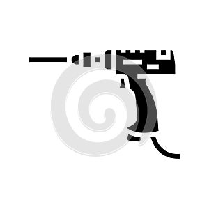 pneumatic drill tool work glyph icon vector illustration