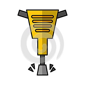 Pneumatic hammer tool isolated icon