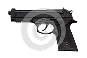 Pneumatic pistol isolated on white