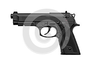 Pneumatic pistol isolated on white