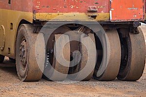 Pneumatic tyred roller compactor prepare for road repairing