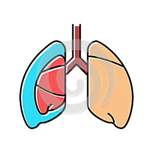 pneumothorax disease color icon vector illustration