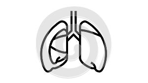 pneumothorax disease line icon animation