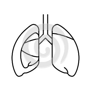 pneumothorax disease line icon vector illustration