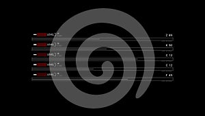 PNG Alpha.HUD Loading Element.Technological 2D GFX.Futuristic Sci Fi digital infographic element.With text and data.