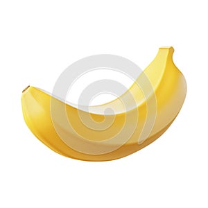 PNG 3D Rendering Minimalist Cartoon Style Banana Slice Clipart Against Transparent Background for Food Illustrations Smoothie photo