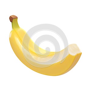 PNG 3D Rendering Minimalist Cartoon Style Banana Slice Clipart Against Transparent Background for Food Illustrations Smoothie photo