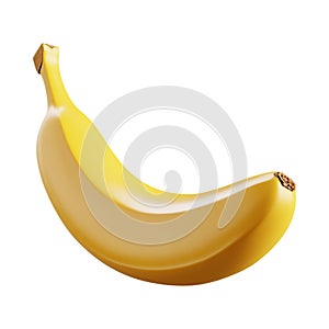 PNG 3D Rendering Minimalist Cartoon Style Banana Slice Clipart Against Transparent Background for Food Illustrations Smoothie photo