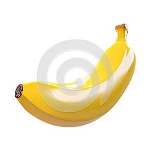 PNG 3D Rendering Minimalist Cartoon Style Banana Slice Clipart Against Transparent Background for Food Illustrations Smoothie photo