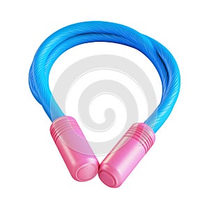 PNG 3D Rendering Minimalist Cartoon Style Jump Rope Clipart on Transparent Background for Fitness Exercise or SportsThemed photo