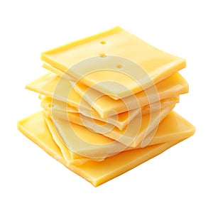 PNG Stack of Cheese Slices on Transparent Background - Ai Generated