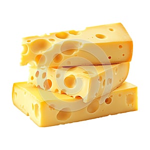 PNG Stack of Cheese Slices on Transparent Background - Ai Generated