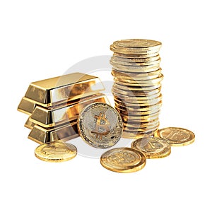 PNG Stack of Gold Bars of Different Sizes on Transparent Background - Ai Generated