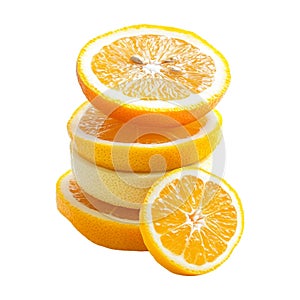PNG Stack of Orange Fruit Slices on Transparent Background - Ai Generated
