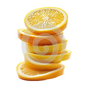PNG Stack of Orange Fruit Slices on Transparent Background - Ai Generated