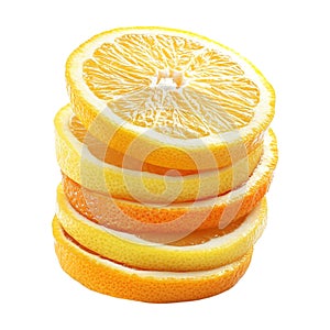 PNG Stack of Orange Fruit Slices on Transparent Background - Ai Generated