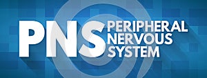 PNS - Peripheral Nervous System acronym, medical concept background