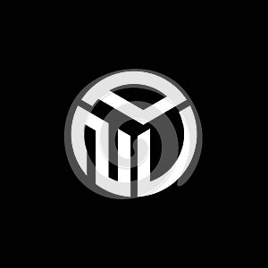 PNV letter logo design on black background. PNV creative initials letter logo concept. PNV letter design