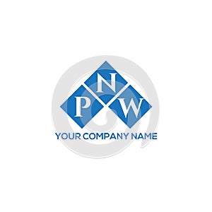 PNW letter logo design on WHITE background. PNW creative initials letter logo concept