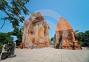 Po Nagar Cham Tower, ancient temple at Nha Trang, Vietnam in summer daylight with clear blue sky