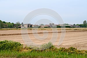 Po Valley landscape field cultivation nature natural agriculture farmhouse tree earth