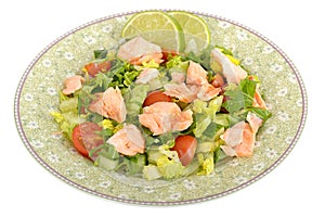 Poach Salmon Fillet with mixed Salad photo