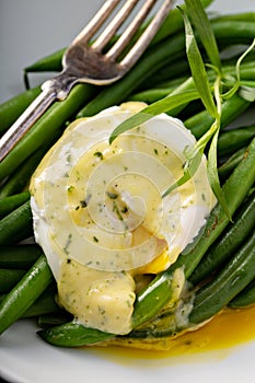 Poached egg with bearnaise sauce photo