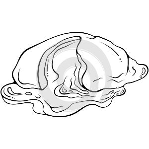 Poached egg line art