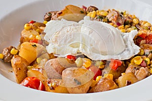 Poached Eggs, Home Fries Breakfast