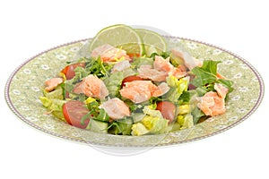 Poached Salmon Fillet with Salad