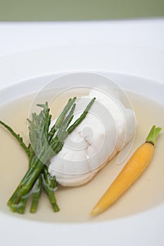 Poached Sea Bass in Broth