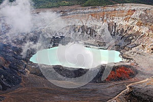 Poas Volcano crater lake in Costa Rica