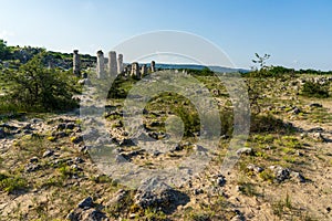 Pobiti Kamani planted stones. Varna Province of Bulgaria.