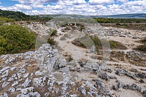 Pobiti Kamani rock formations protected area in Bulgaria