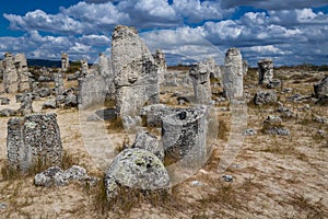 Pobiti Kamani rock formations protected area in Bulgaria