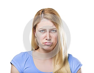 PoBlonde woman making pout