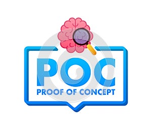 POC - Proof of Concept acronym banner. Business plan. Vector stock illustration.