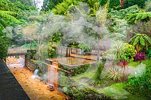 Pocas da Dona Beija hot springs, in Sao Miguel, Azores