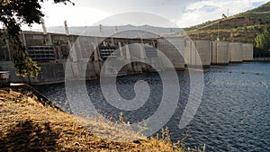 Pocinho Dam, on the Douro river, near Torre de Moncorvo, Portugal photo