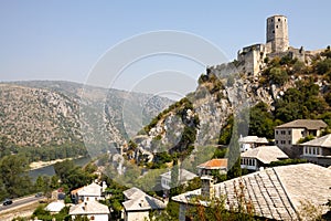 Pocitelj cityscape with an ancient stronghold